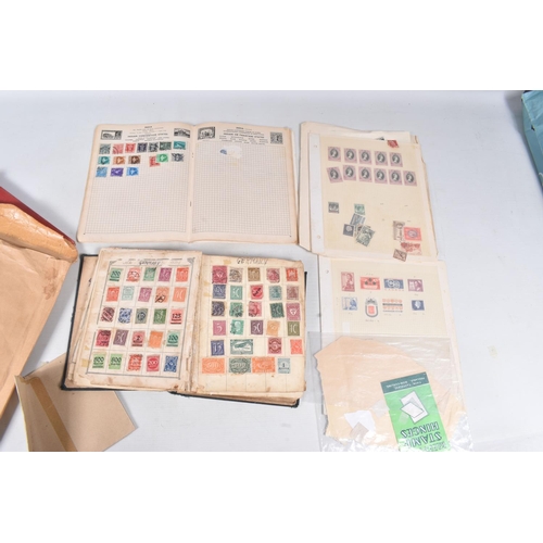 198 - LARGE ACCUMULATION OF STAMPS IN THREE BOXES AND A CARRIER BAG, we note a few GB presentation packs, ... 