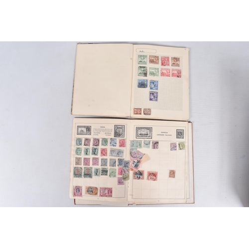 200 - ECLECTIC MIX OF WORLDWIDE STAMPS IN TWO PLASTIC TUBS INCLUDING OLD OPPEN'S ALBUM WITH INTERESTING CO... 