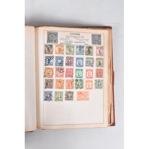 205 - BOX OF STAMPS IN AN ALBUM INCLUDING M+U GB COLLECTION AND AN OLD MOVALEAF ALBUM WITH CONTENTS