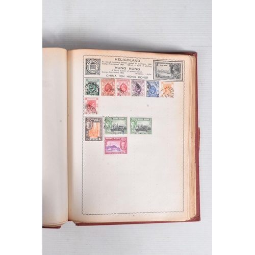 205 - BOX OF STAMPS IN AN ALBUM INCLUDING M+U GB COLLECTION AND AN OLD MOVALEAF ALBUM WITH CONTENTS