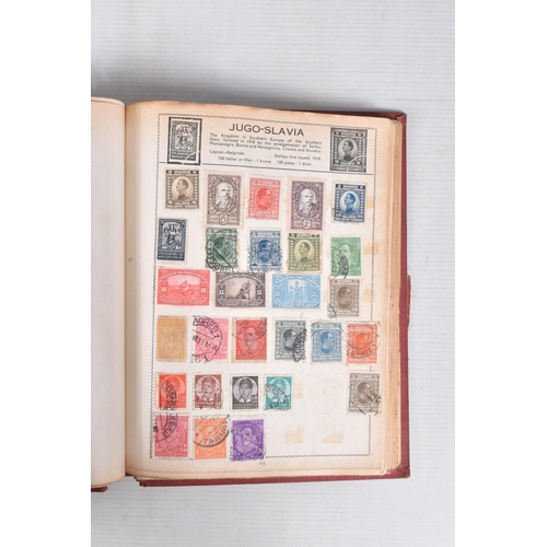 205 - BOX OF STAMPS IN AN ALBUM INCLUDING M+U GB COLLECTION AND AN OLD MOVALEAF ALBUM WITH CONTENTS