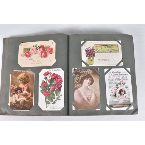 206 - THREE OLD TIME ALBUMS OF POSTCARDS, and loose early 20th to mid 20th century, approximately 600 card... 