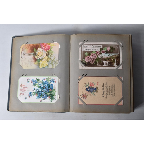 206 - THREE OLD TIME ALBUMS OF POSTCARDS, and loose early 20th to mid 20th century, approximately 600 card... 