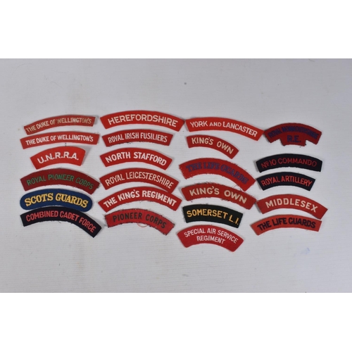 251 - A SELECTION OF BRITISH REGIMENT SHOULDER PATCHES WW2 ERA & AFTER to include Kings own, Special Air S... 