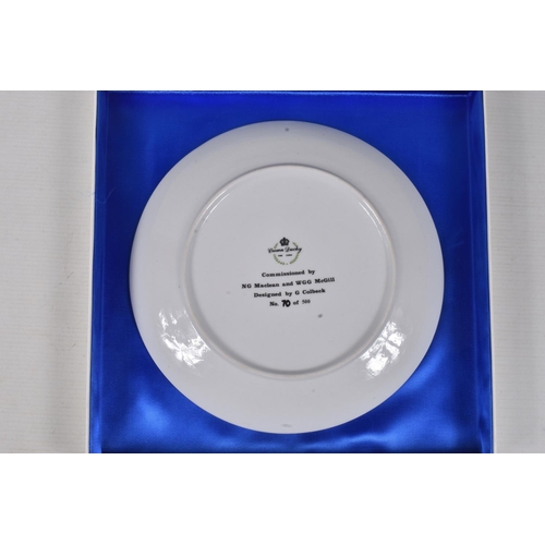 256 - A BOXED LIMITED EDITION PLATE FOR DISPLAY  BY CROWN DUCHY CHINA COMMERORATING THE 40TH ANNIVERSARY O... 