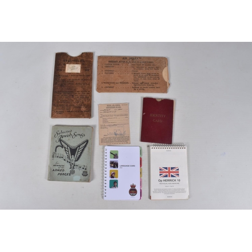 262 - BOX CONTAINING VARIOUS AND INTERESTING ITEMS OF MILITARY EPHEMERA to include, Soldiers Photo in fold... 