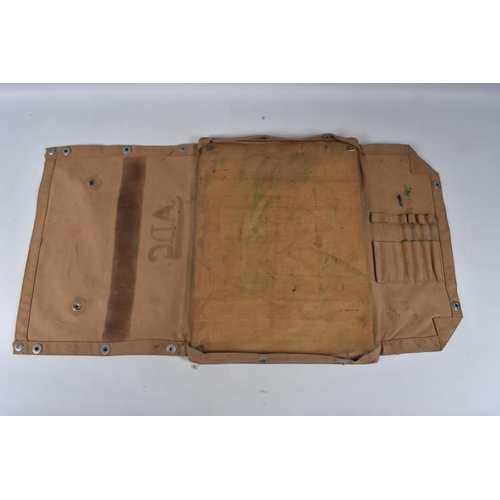 263 - A LARGE BRITISH MILITARY MAP/DOCUMENT CASE IN CANVAS, containing a large number of maps, diagrams, a... 