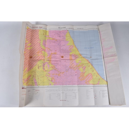 263 - A LARGE BRITISH MILITARY MAP/DOCUMENT CASE IN CANVAS, containing a large number of maps, diagrams, a... 