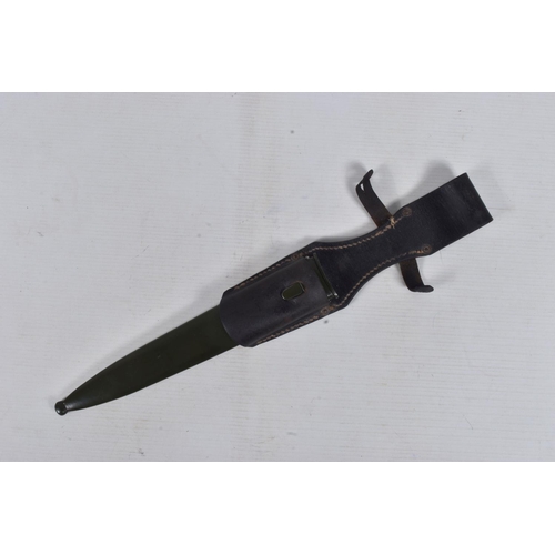 273 - A GERMAN THIRD REICH NPEA DAGGER WITH SCABBARD, this has a double edged blade with the motto Mehr se... 