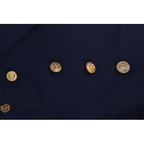 284 - A GERMAN KRIEGSMARINE OFFICERS JACKET, this is double breasted style and has a gold bullion thread e... 