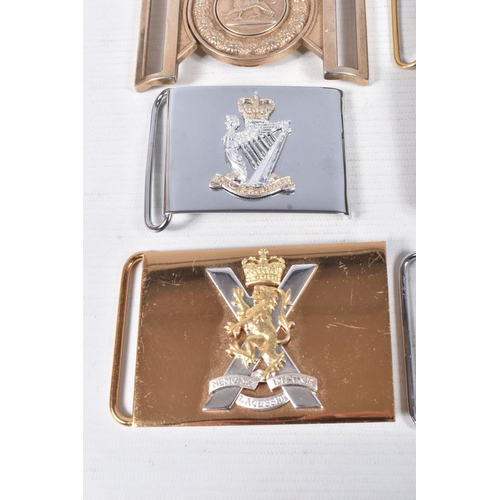 288 - A SMALL COLLECTION OF MILITARY BELT BUCKLES TO INCLUDE, Royal Scots Fusiliers Cross Belt plate, Roya... 