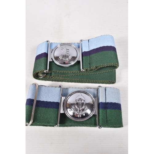 290 - THREE CURRENT ISSUE STABLE BELTS, SPECIAL FORCES UK including buckles, Blue SAS large flat style buc... 