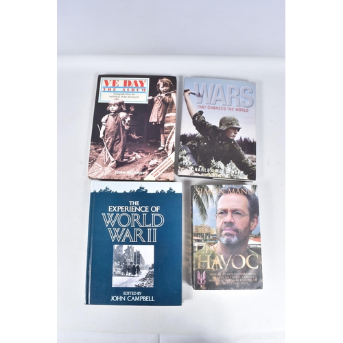 295 - A BOX CONTAING VARIOUS MILITARY THEMED BOOKS, inc two volumes of The memoirs of David Lloyd George, ... 