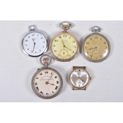 316 - ASSORTED POCKET WATCHES AND WRISTWATCHES, to include a base metal manual wind 'Superior Railway Time... 