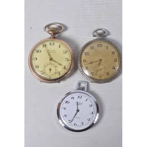 316 - ASSORTED POCKET WATCHES AND WRISTWATCHES, to include a base metal manual wind 'Superior Railway Time... 