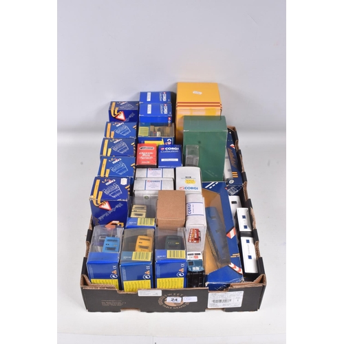 24 - A COLLECTION OF VARIOUS BOXED & UNBOXED DIECAST BUS & COACH MODELS, assorted mainly West Midlands Co... 