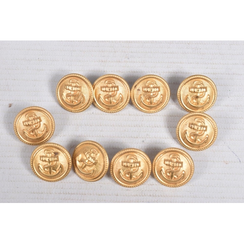 297 - TEN KRIEGSMARINE UNIFORM JACKET BUTTONS, these are all marked on the reverse and are believed to be ... 