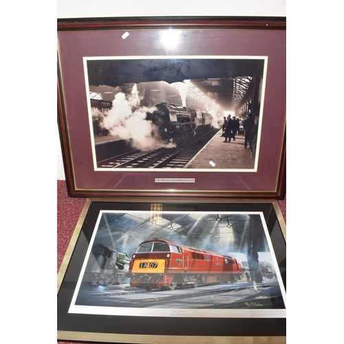 172 - A COLLECTION OF RAILWAY RELATED PRINTS AND PHOTOGRAPHS, majority are framed and glazed, to include t... 