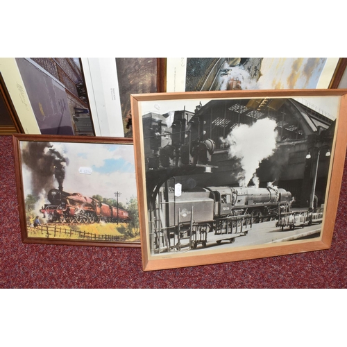 172 - A COLLECTION OF RAILWAY RELATED PRINTS AND PHOTOGRAPHS, majority are framed and glazed, to include t... 