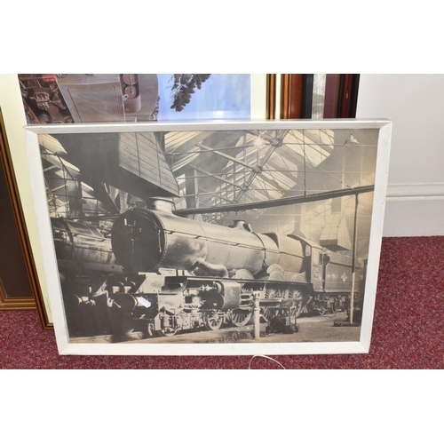 172 - A COLLECTION OF RAILWAY RELATED PRINTS AND PHOTOGRAPHS, majority are framed and glazed, to include t... 