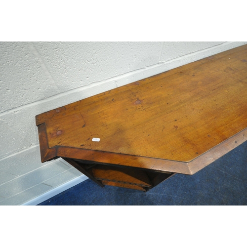 160 - AN EARLY 20TH CENTURY WALNUT SIDEBOARD, fitted with a single drawer, above double cupboard doors, ra... 