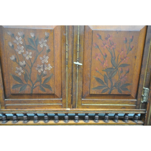 160 - AN EARLY 20TH CENTURY WALNUT SIDEBOARD, fitted with a single drawer, above double cupboard doors, ra... 