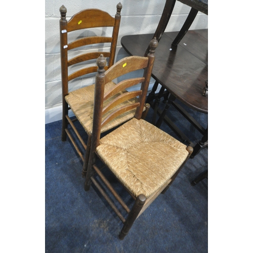 173 - A 20TH CENTURY OAK DROP LEAF TABLE, open width 132cm x closed width 39cm x depth 83cm x height 75cm,... 