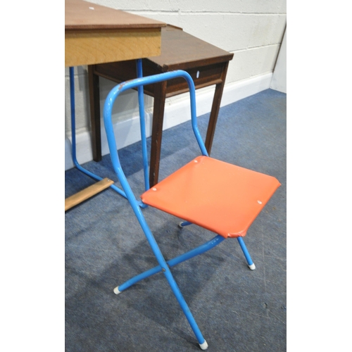 176 - A SELECTION OF CHILDS FURNITURE, to include two desks, each with a hinged lid, largest width 50cm x ... 