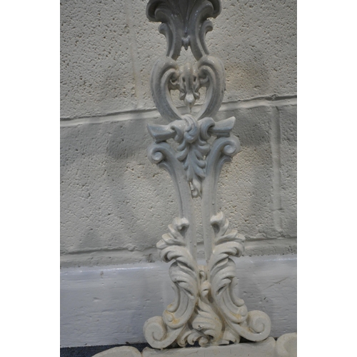 187 - A CREAM PAINTED CAST IRON STICK / UMBRELLA STAND, with scrolled and foliate details, condition repor... 