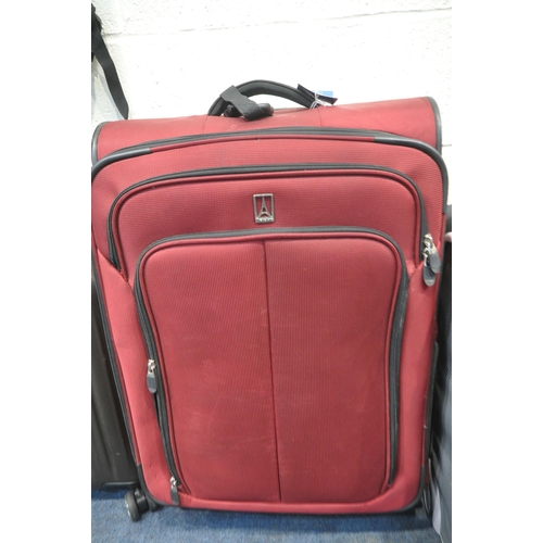 201 - A QUANTITY OF LUGGAGE, varying in size, colour, material, etc, comprising six suitcases, and a backp... 