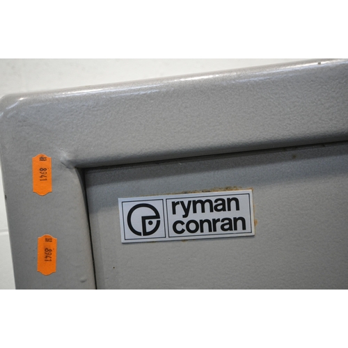 225 - A RYMAN CONRAN 'THE VULCAN SECURITY SAFE' HEAVY METAL SAFE, the single door enclosing a drawer, widt... 