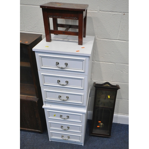 259 - A 20TH CENTURY OAK BOOKCASE, with double glass sliding doors, over double cupboard doors, width 78cm... 