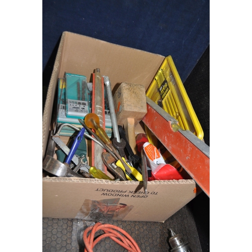 103 - TWO TRAYS CONTAINING HAND AND POWER TOOLS including a Powercraft jigsaw (PAT pass and working), a Bl... 