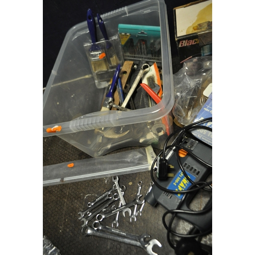 103 - TWO TRAYS CONTAINING HAND AND POWER TOOLS including a Powercraft jigsaw (PAT pass and working), a Bl... 