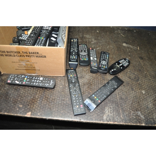 109 - A TRAY CONTAINING A QUANTITY OF TV REMOTES makes including Samsung, Philips, Panasonic etc (ALL UNTE... 