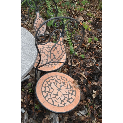 40 - A COLLECTION OF GARDEN FURNITURE including a pair of folding metal and plastic mesh chairs, a pair o... 