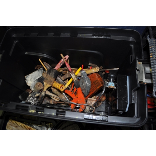 72 - TWO STANLEY TOOLBOXES CONTAINING DECORATING HAND TOOLS including a Bosch wallpaper steamer (no wall ... 