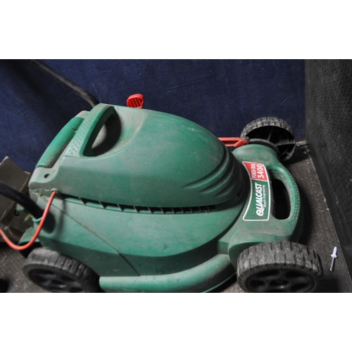 83 - A QUALCAST POWER TRAK 3400 ELECTRIC LAWN MOWER (no grassbox) (PAT pass and working) and a Garden Gea... 