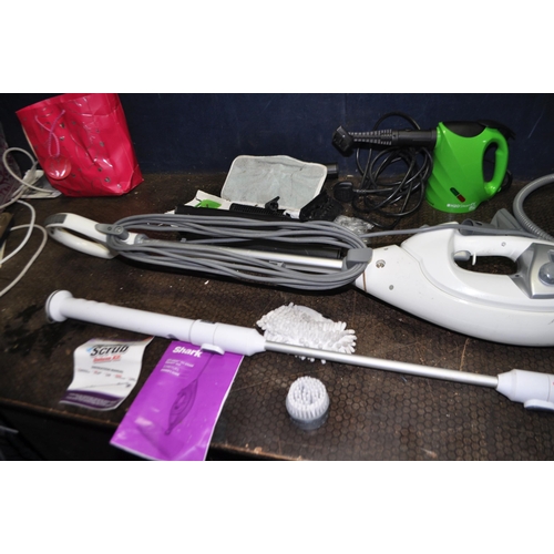 87 - A SHARK LIFT AWAY PRO STEAM POCKET MOP with bag and some attachments, a H2O Steam FX with some acces... 