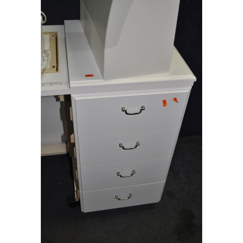 90 - A HORN COLLECTION SEWING CABINET CONTAINING A PFAFF TIPTRONIC 6230 SEWING MACHINE, closed width 98cm... 