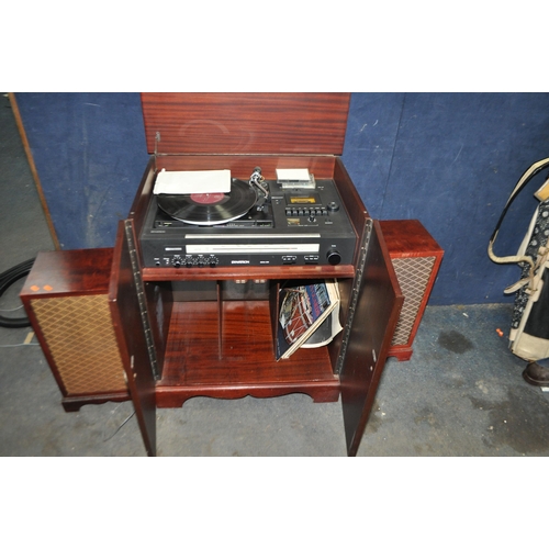 92 - A DYNATRON MC1930PM HI FI CABINET with a SRX 32 music centre and matching speakers cabinet width 65c... 