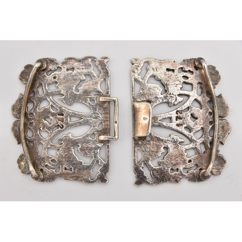 464 - A SILVER NURSES BUCKLE, open fork floral detail, hallmarked London 1981, approximate gross weight 53... 