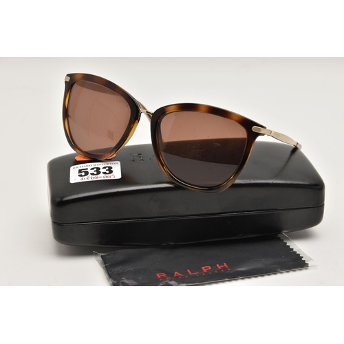 533 - A PAIR OF 'RALPH LAUREN' SUNGLASSES, cat eye sunglasses, referance number RA5245, signed 'RALPH Ralp... 