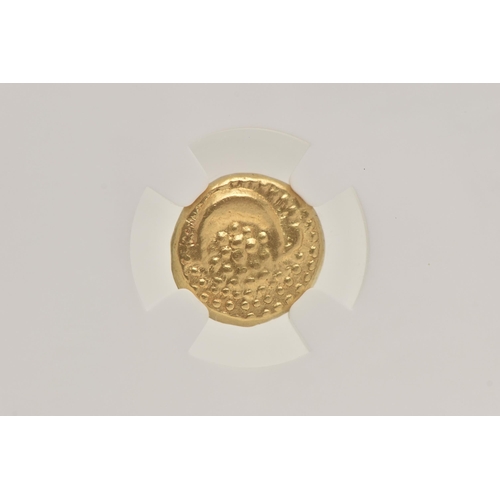 535 - A GOLD 1761-82 INDIA PAGODA MYSORE GOD & GODDESS.LETTER ''HE''  Reverse Slabbed AU55 NGC