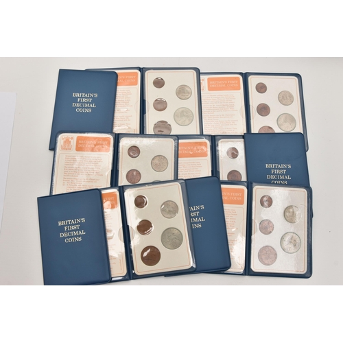 541 - A SMALL BOX CONTAINING TEN 1971 Britains First Decimal Pouches of 5 coins