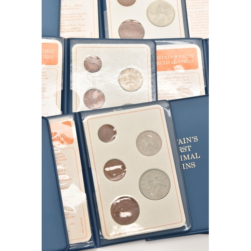 541 - A SMALL BOX CONTAINING TEN 1971 Britains First Decimal Pouches of 5 coins