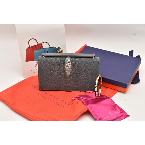 542 - A 'HESTER VAN EEGHEN' PURSE AND A 'LAUREN G ADAMS' BANGLE, Fishy Ray Grey-Light purse with additiona... 