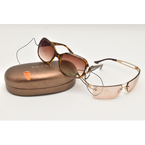 543 - TWO PAIRS OF LADIES SUNGLASSES, the first a pair of Gucci GG 3132/S 791CC 57 18 125, tortoiseshell g... 