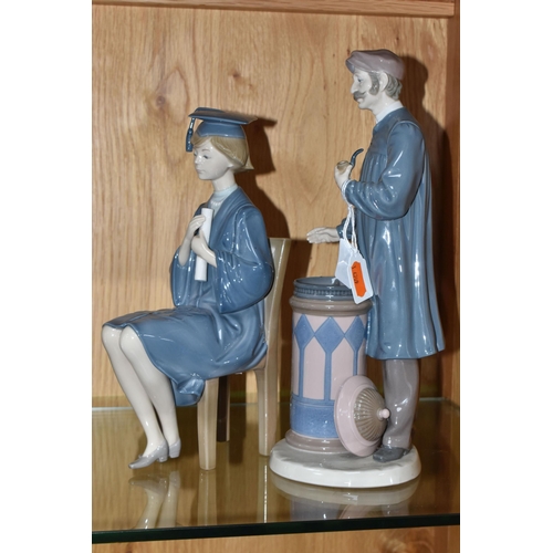 753 - TWO LLADRO FIGURINES comprising 'Girl Graduate' No. 5199, designed by Francesco Catala, issued betwe... 