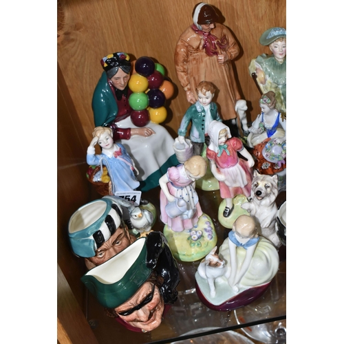 754 - A GROUP OF MOSTY ROYAL DOULTON FIGURINES AND ORNAMENTS to include the 'Old Balloon Seller' HN1315 (p... 